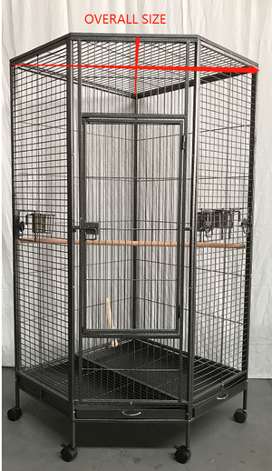 162cm Large Corner Bird Cage | Parrot Aviary Perch Castor Wheel