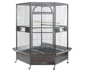 185cm XXL Corner Bird Cage | Pet Parrot Aviary With Perch and Castor Wheels