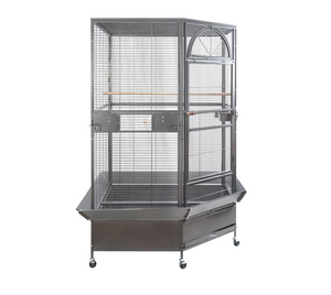 185cm XXL Corner Bird Cage | Pet Parrot Aviary With Perch and Castor Wheels