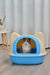Large Hooded Cat Toilet Litter Box Tray House | With Scoop, Blue
