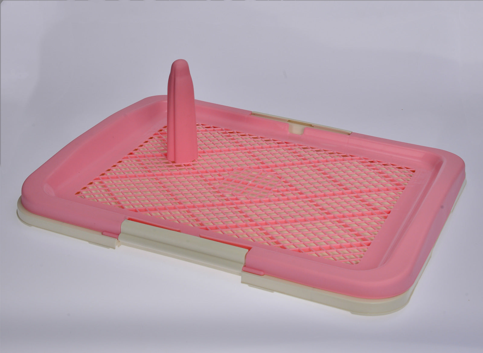 Portable Dog Potty Training Tray with Wall - Pink (Large)