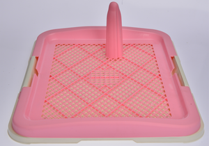 Portable Dog Potty Training Tray with Wall - Pink (Large)