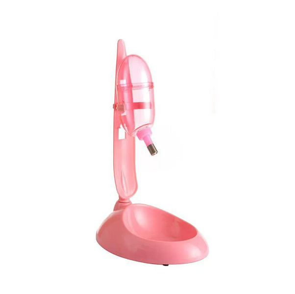 Pet Water and Food Feeder for Dog Cat Guinea Pig and Rabbit - Pink