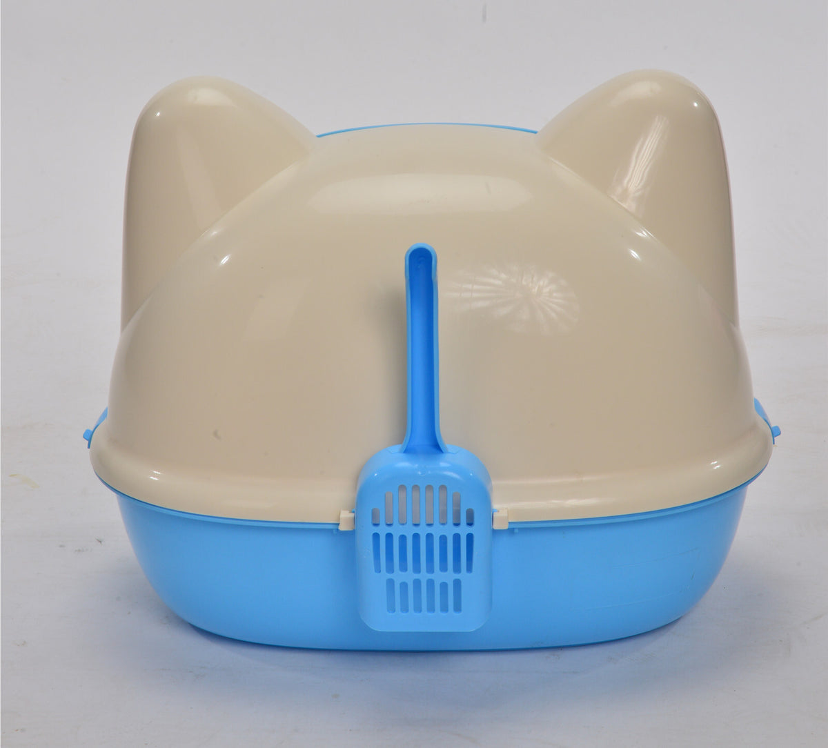 Medium Hooded Cat Toilet Litter Box | Blue | Includes Scoop