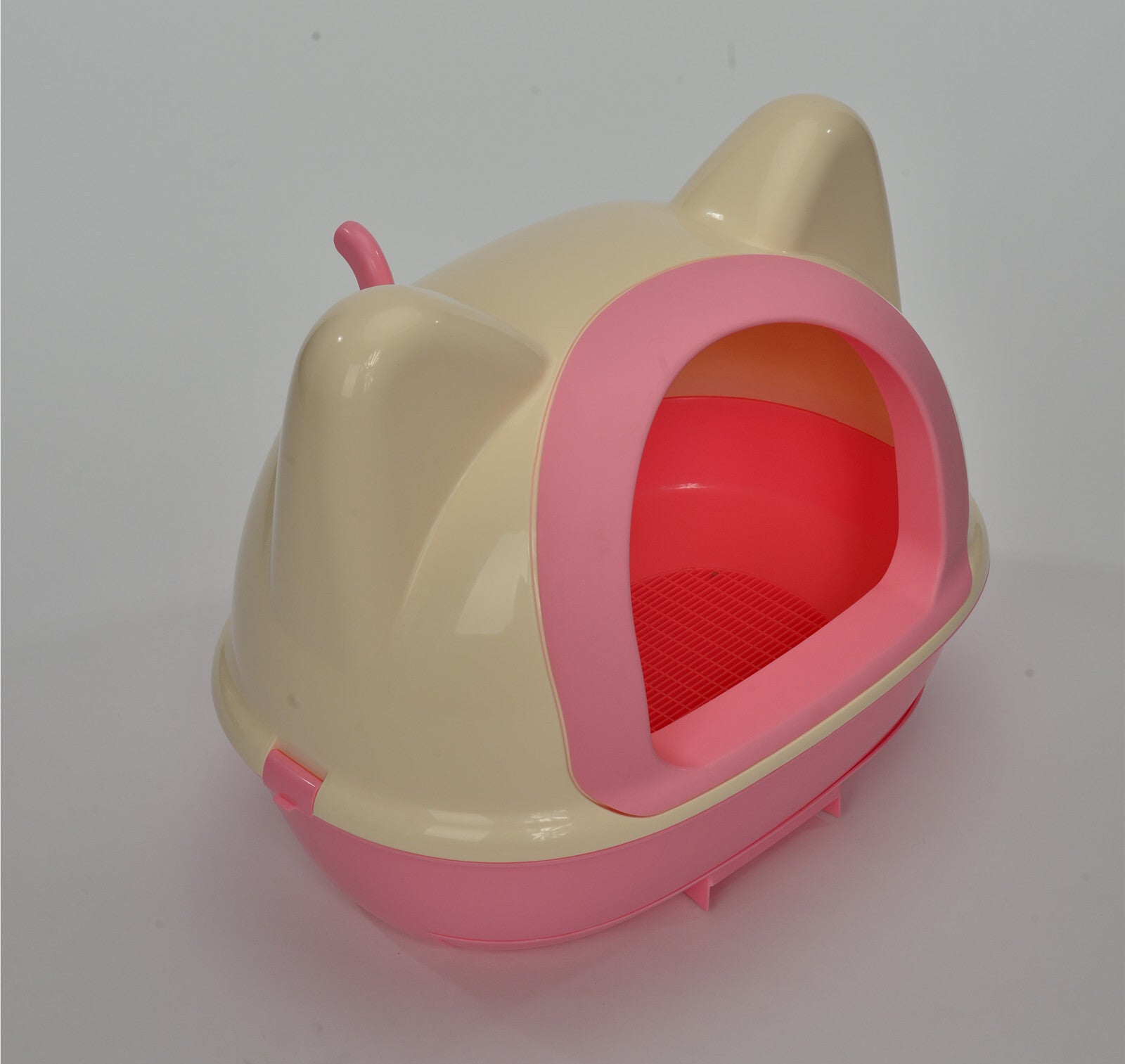 Medium Hooded Cat Toilet Litter Box | Pink | Includes Scoop