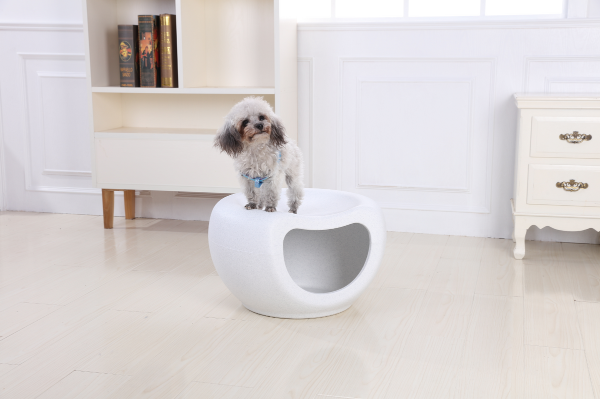 Cat Kitten Bed Cave | Small Dog House Kennel (White)