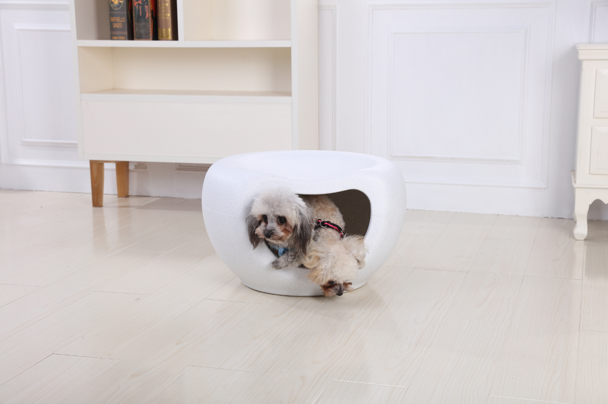 Cat Kitten Bed Cave | Small Dog House Kennel (White)