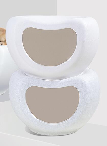 Cat Kitten Bed Cave | Small Dog House Kennel (White)