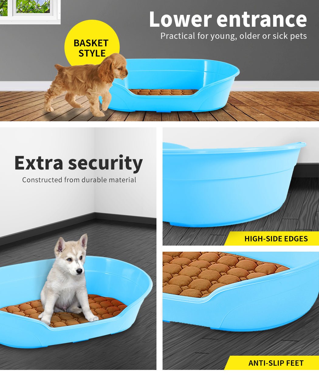 Pet Bed | Small | Plastic | Washable | Blue