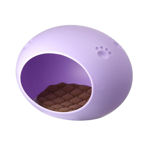 Medium Cave Cat Kitten Box | Igloo Cat Bed House, Dog Puppy House, Purple