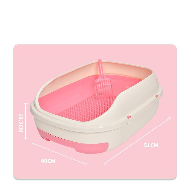 Pink Portable Cat Litter Box Tray | Scoop | Grid Tray