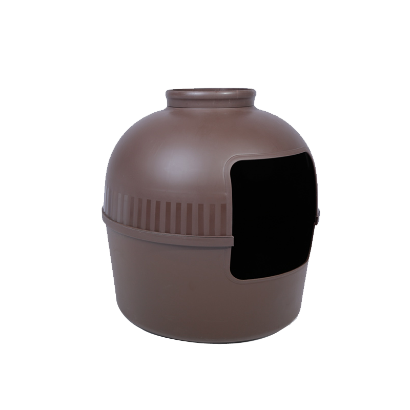 Multifunctional Cat Litter Box Pet House | Semi-Enclosed, Brown