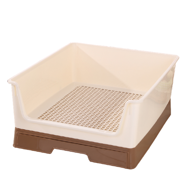 Medium Brown Dog Potty Training Tray with Wall | Pet Puppy Toilet Loo Pad Mat