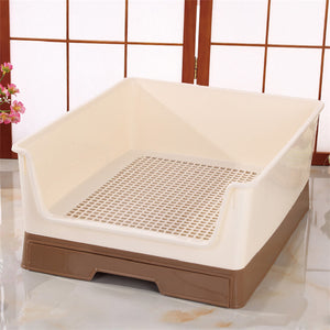 Medium Brown Dog Potty Training Tray with Wall | Pet Puppy Toilet Loo Pad Mat