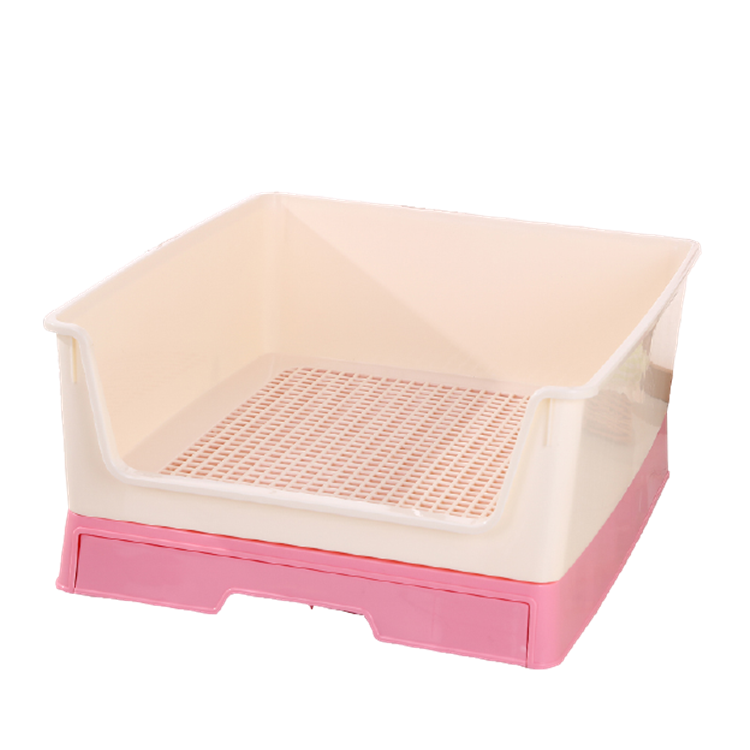 Medium Pink Dog Potty Training Tray with Wall | Pet Puppy Toilet Loo Pad Mat