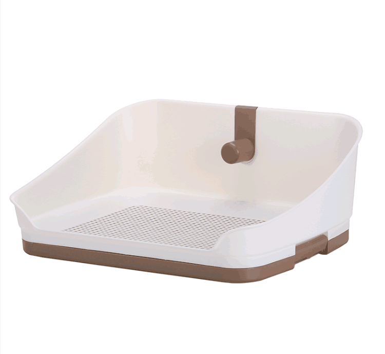 Portable Dog Potty Training Tray with Wall - Brown (Medium)