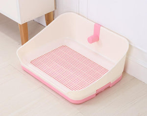 Portable Dog Potty Training Tray with Wall - Pink (Medium)