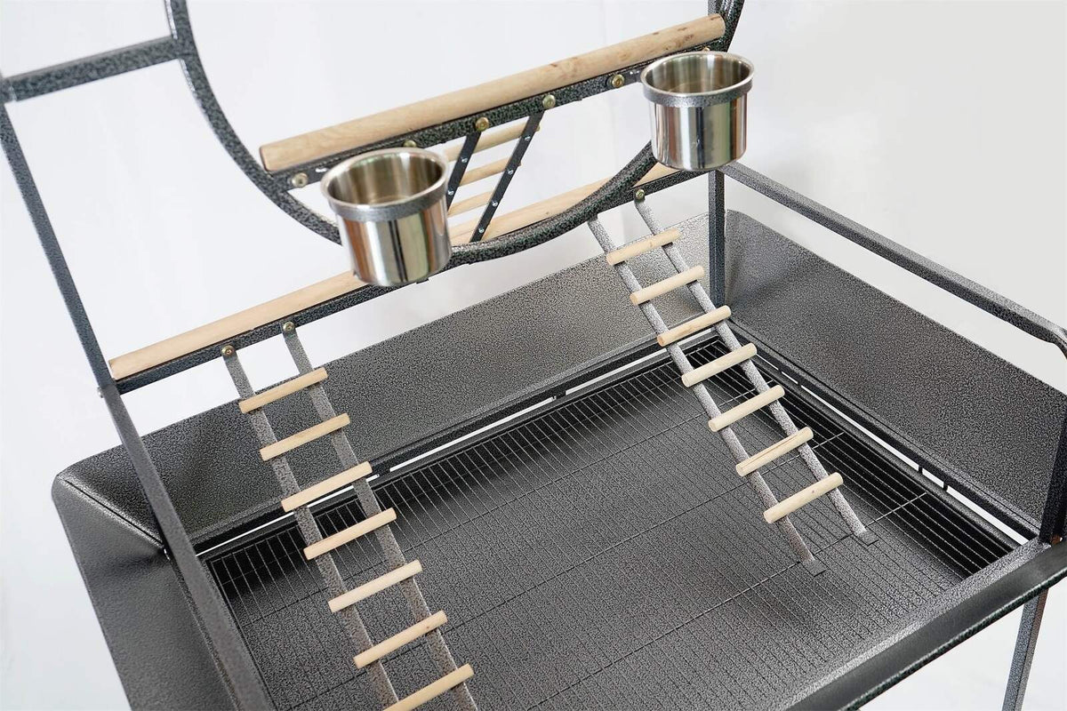 Large Bird Cage | Parrot Playpen Gym Toy Stand With Ladder On Wheels