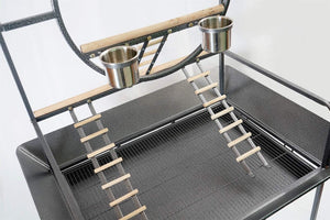 Large Bird Cage | Parrot Playpen Gym Toy Stand With Ladder On Wheels