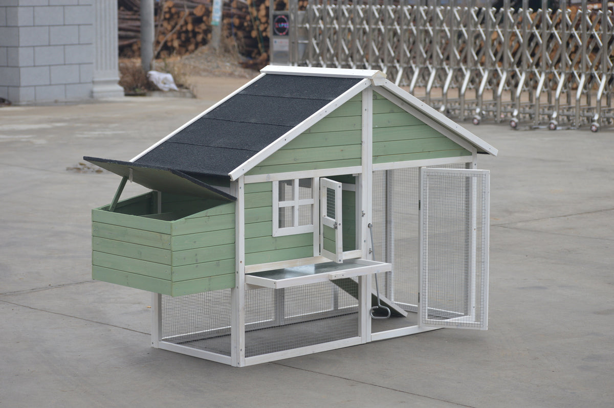 Green Chicken Coop Rabbit Hutch | Spacious Home for Your Pets