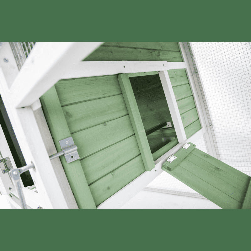Spacious Green Chicken Coop Rabbit Hutch | 190x90x116 cm | Ideal for Cats and Kittens