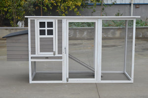Large Chicken Coop Rabbit Hutch Cat Ferret Cage Hen Chook House | Grey