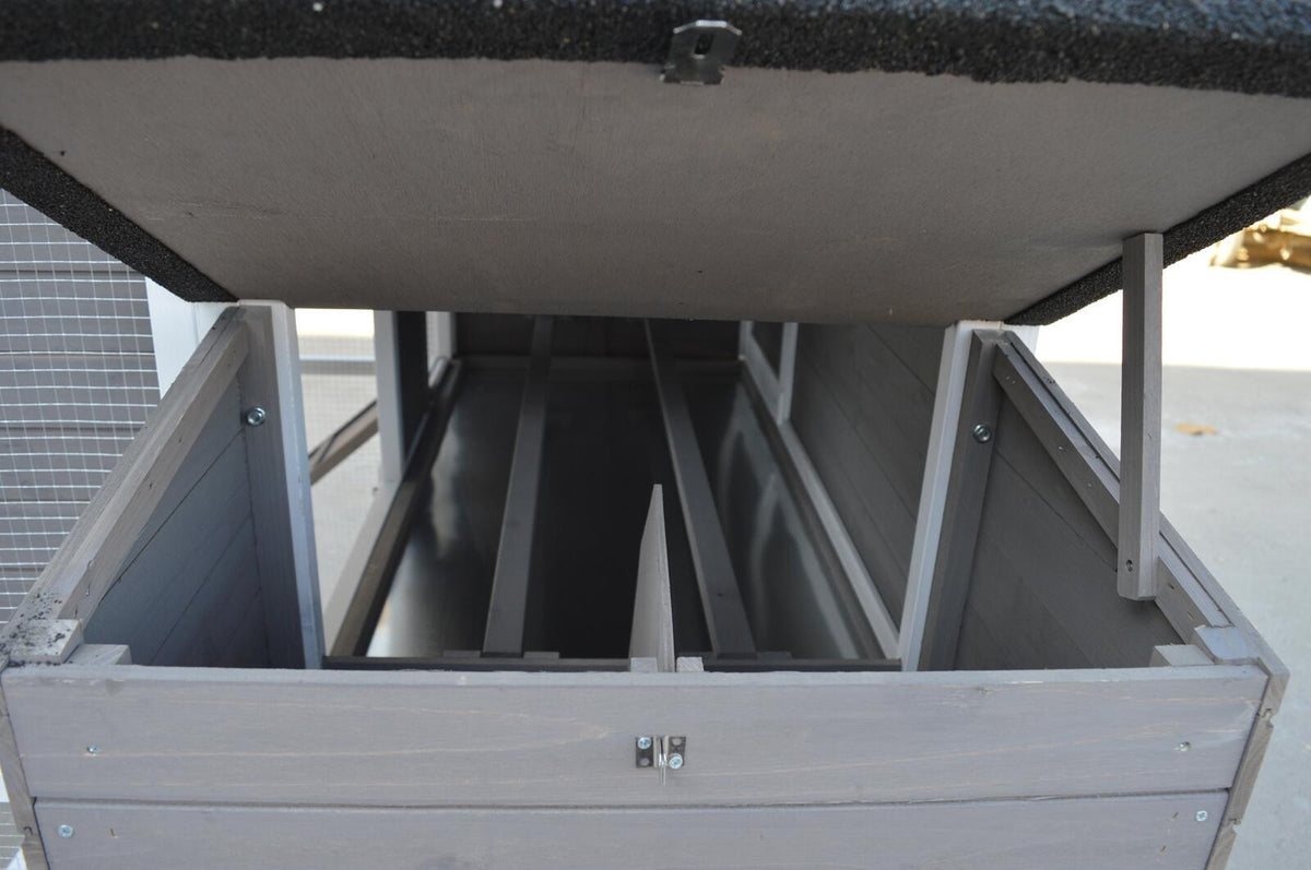 Grey XXL Chicken Coop Rabbit Guinea Pig Hutch Ferret Hen Cat House