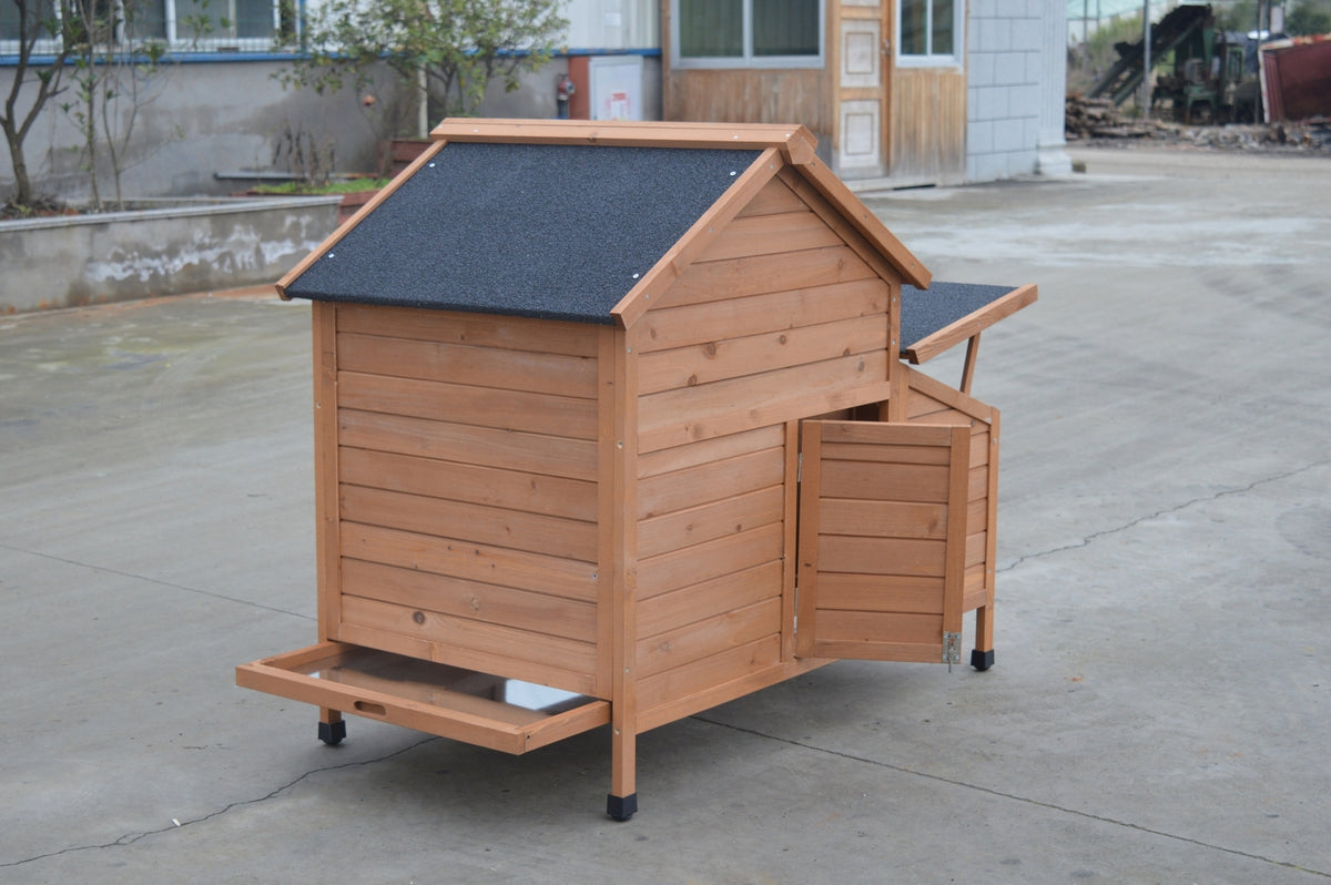 Brown Chicken Coop with Rabbit Hutch | Hen and Cat House
