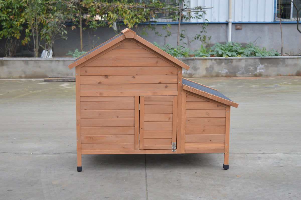 Brown Chicken Coop with Rabbit Hutch | Hen and Cat House