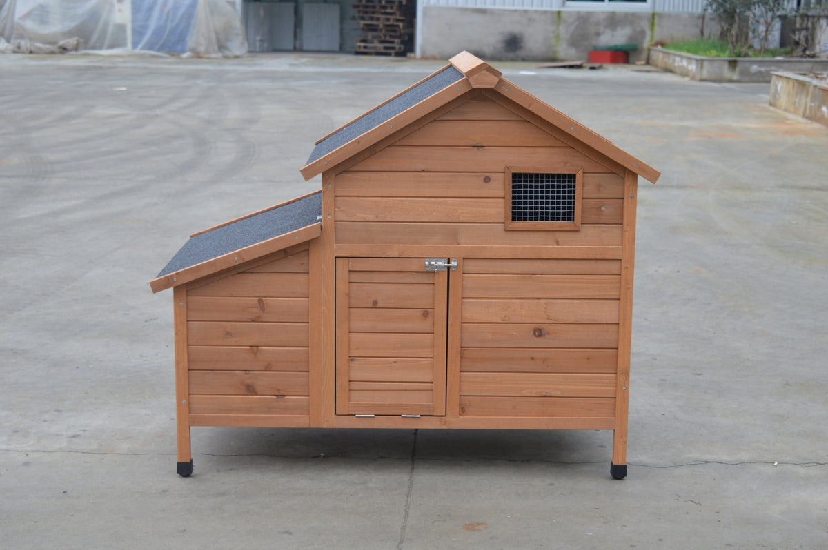 Brown Chicken Coop with Rabbit Hutch | Hen and Cat House