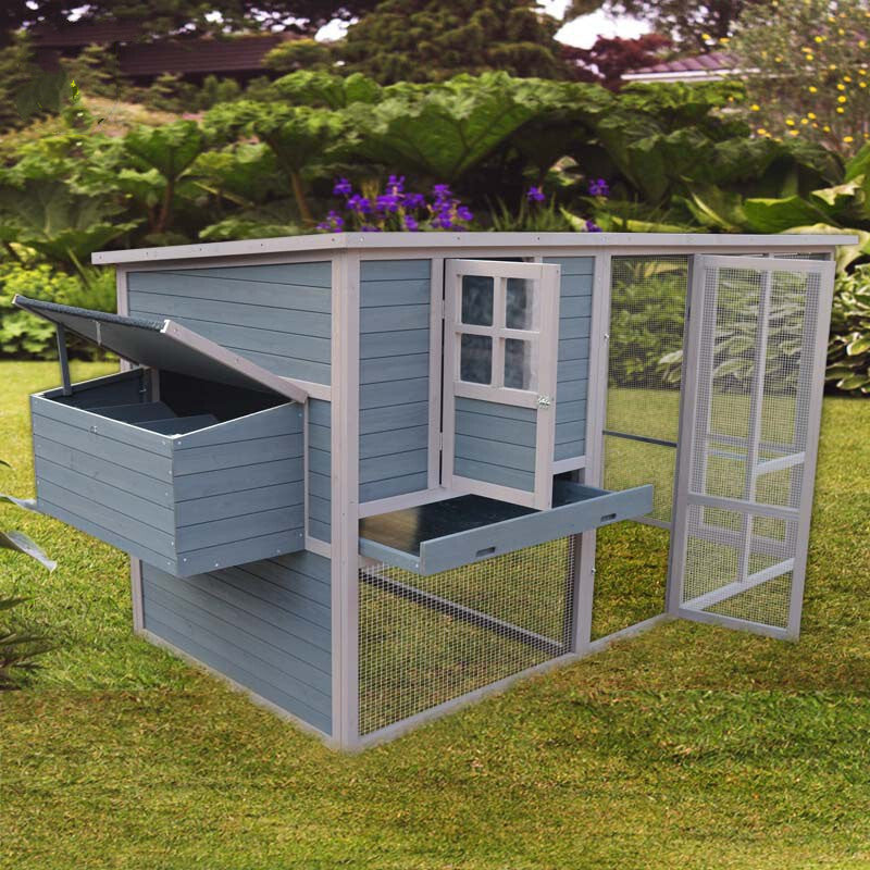 290cm XXL Grey Chicken Coop | Guinea Pig, Rabbit Hutch, Ferret, Guinea Pig House