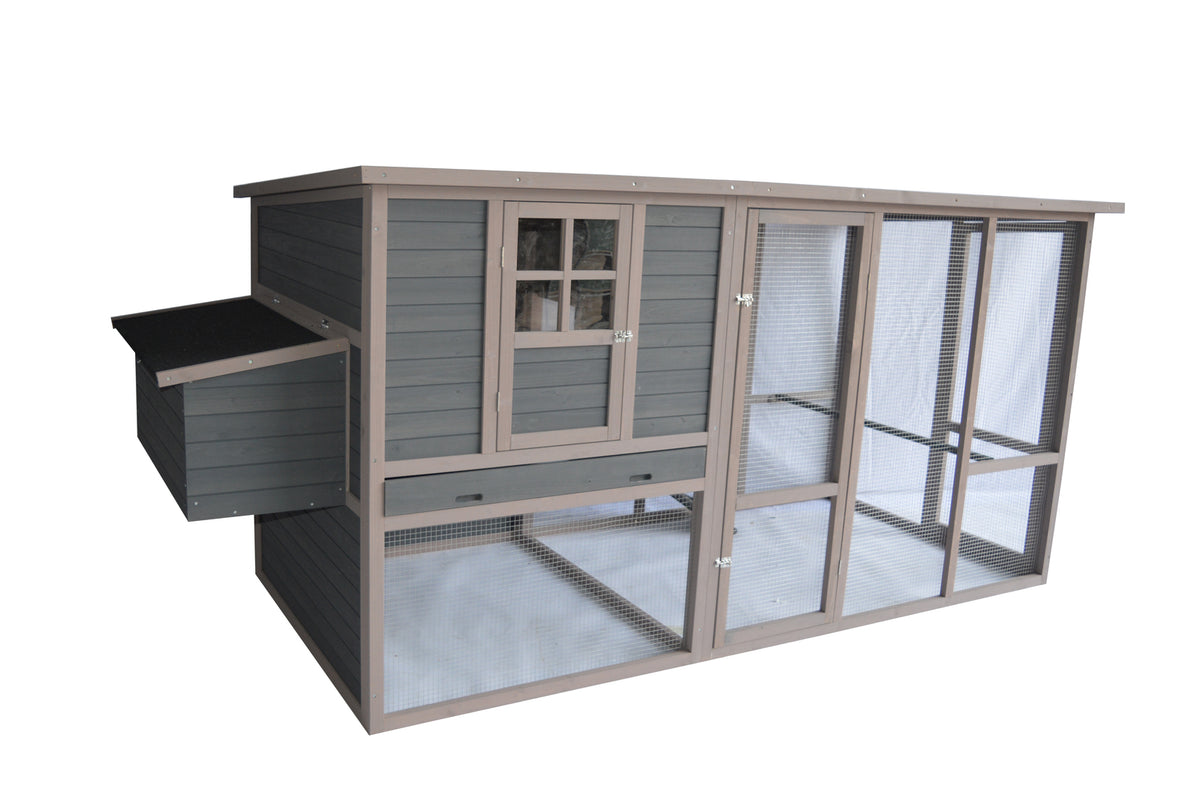290cm XXL Grey Chicken Coop | Guinea Pig, Rabbit Hutch, Ferret, Guinea Pig House