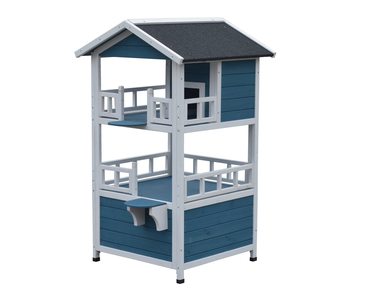 Rainproof Double-Story Cat Condo | Escape Door Included
