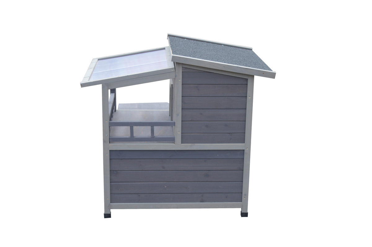 2-Story Outdoor Cat Shelter Condo with Escape Door