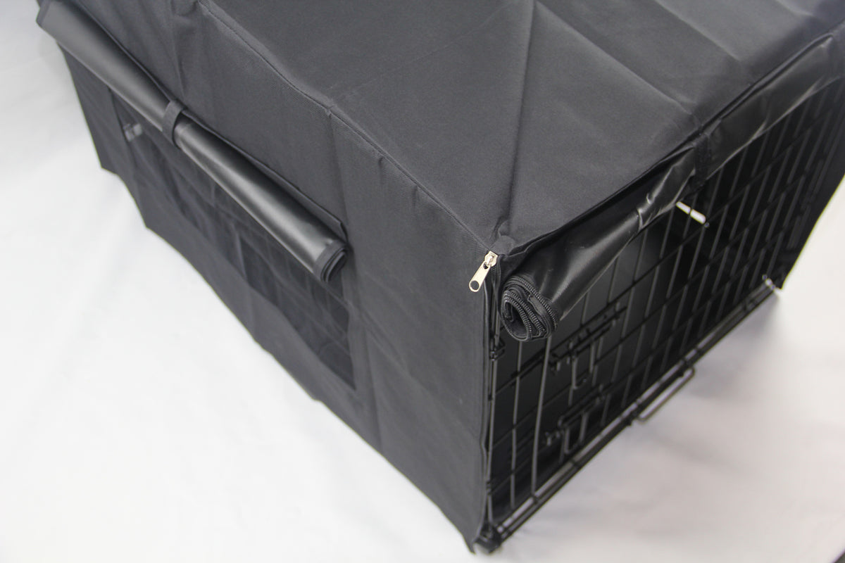 Collapsible Pet Cage with Canvas Cover - 36' for Dogs, Cats, and Rabbits