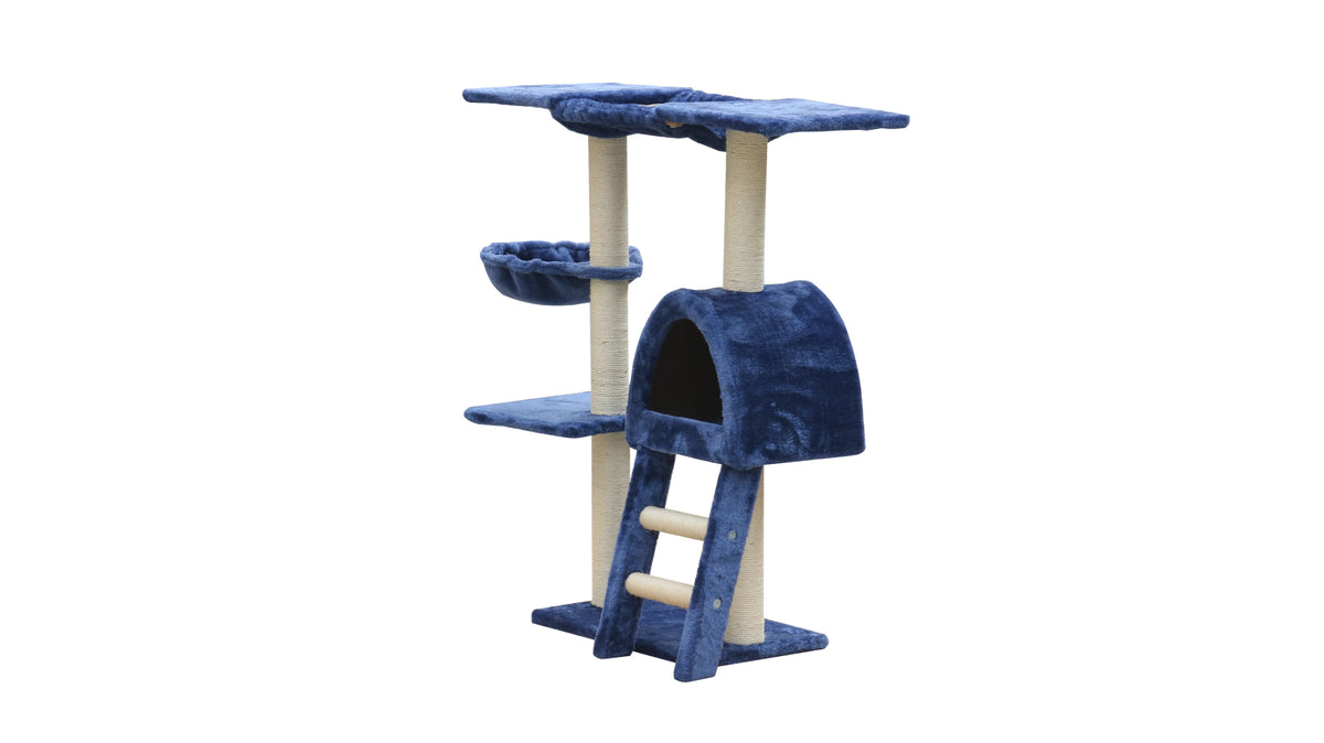 Blue Cat Scratching Post Tree | 100cm Scratcher House