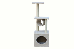 Beige Cat Kitten Scratching Post Tree | Scratcher Pole | 112cm