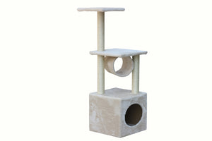 Beige Cat Kitten Scratching Post Tree | Scratcher Pole | 112cm