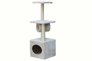 Beige Cat Kitten Scratching Post Tree | Scratcher Pole | 112cm