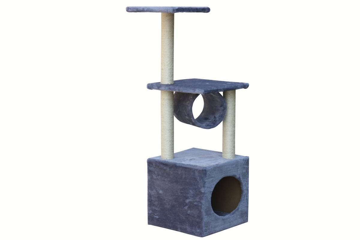 Grey Cat Kitten Scratching Post Tree | 112cm