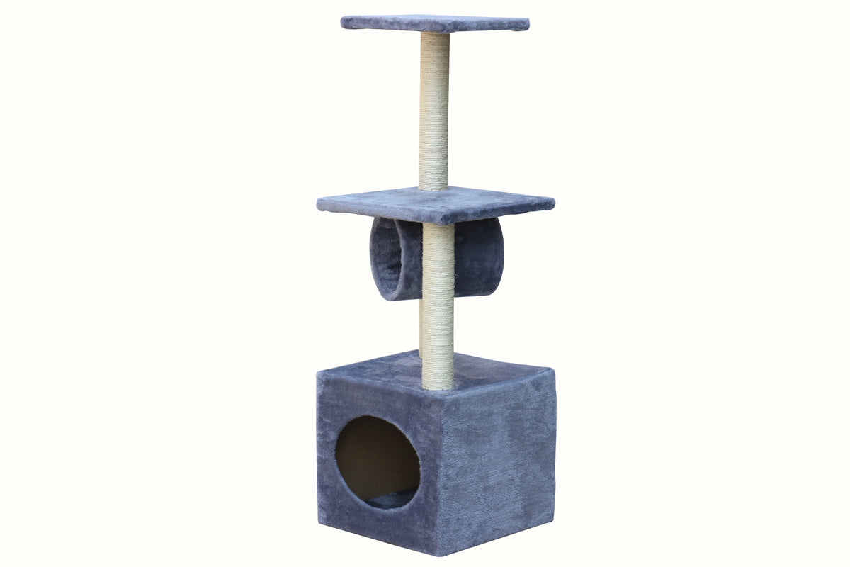 Grey Cat Kitten Scratching Post Tree | 112cm