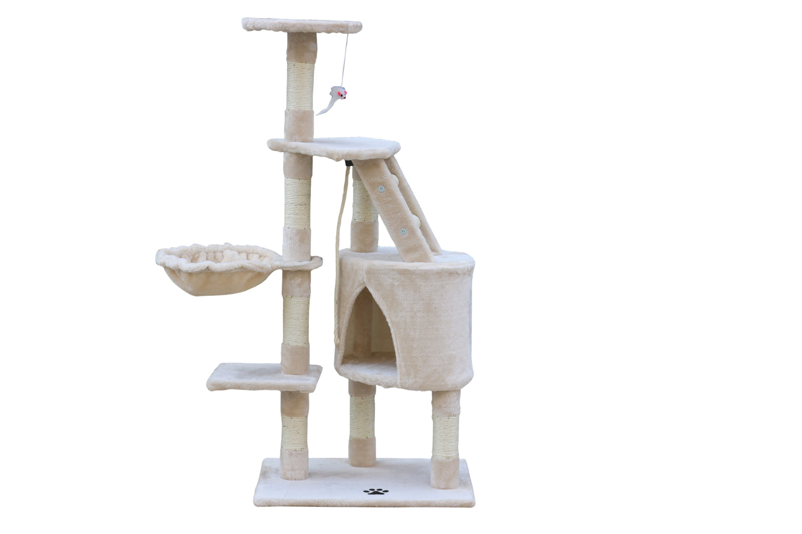 Multi-Level Cat Kitten Scratching Post Tree - 120cm | Beige
