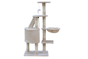 Multi-Level Cat Kitten Scratching Post Tree - 120cm | Beige