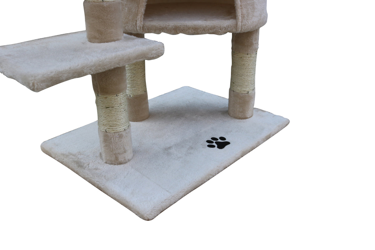 Multi-Level Cat Kitten Scratching Post Tree - 120cm | Beige