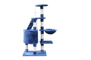 Multi-Level Cat Scratching Post Tree - 120 cm, Blue