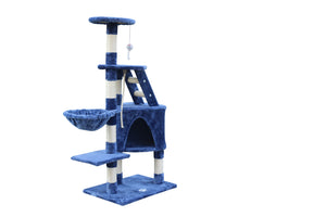 Multi-Level Cat Scratching Post Tree - 120 cm, Blue