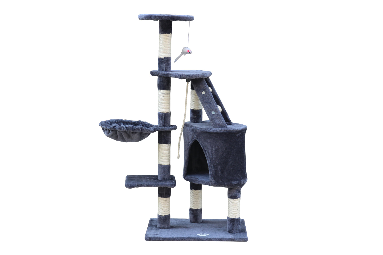 120cm Multi-Level Grey Cat Scratching Post Tree