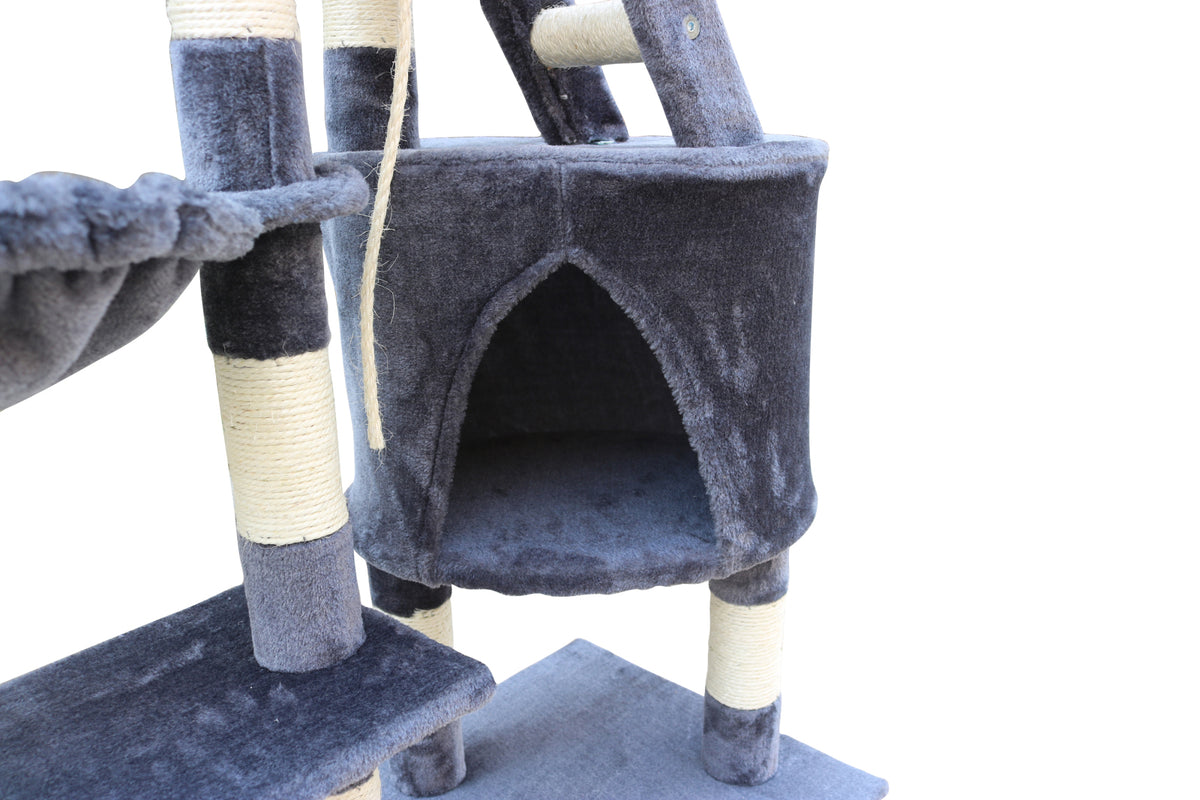 120cm Multi-Level Grey Cat Scratching Post Tree