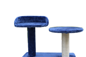 130cm Blue Cat Scratching Post Tree - Blue | Tall and Durable Cat Scratcher