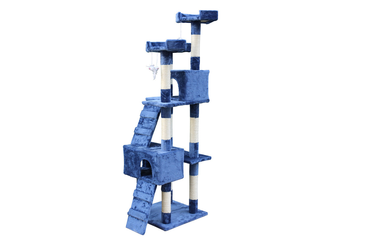 Blue Cat Scratching Post Tree Tower | 170cm